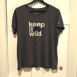 Columbia Women's Dark Gray 'Keep It Wild' Tee Sz XL EUC